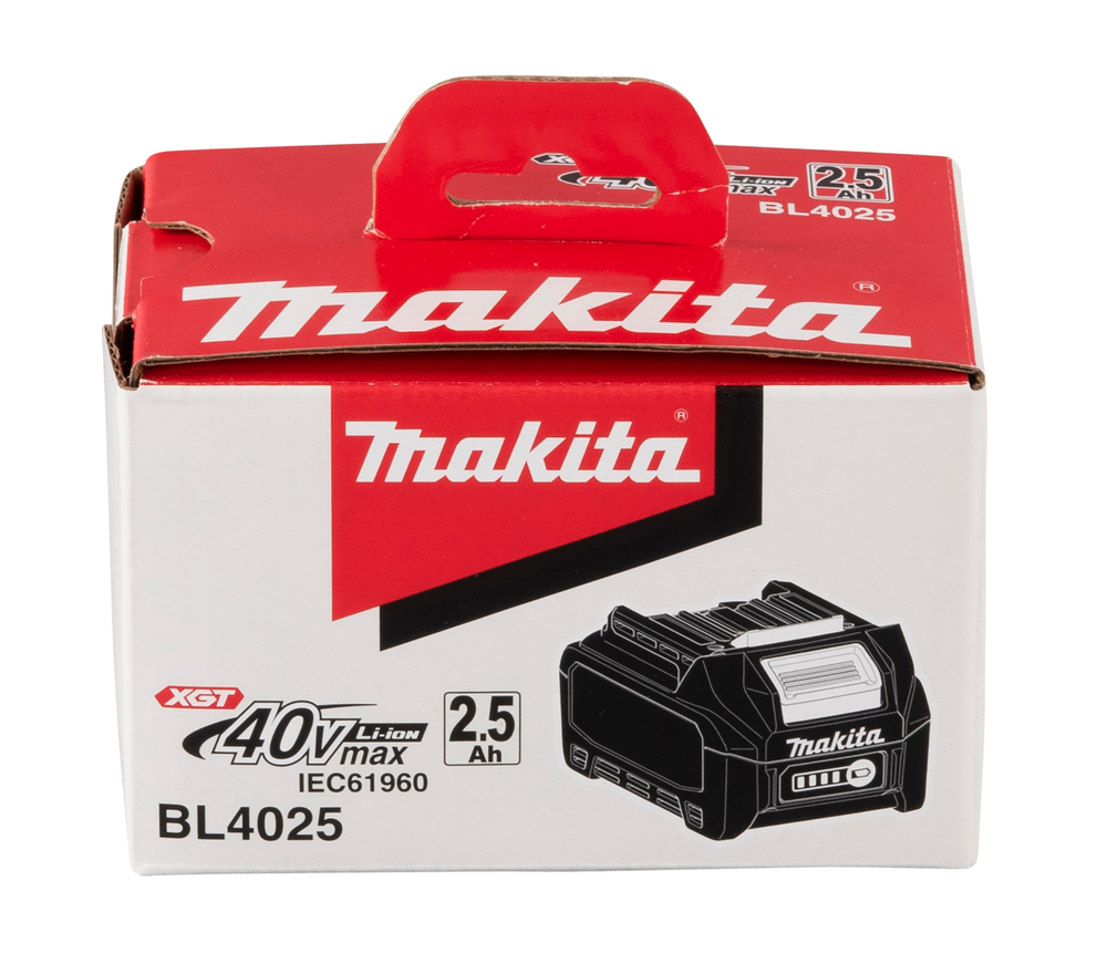 Akku BL4025, 40V XGT, 2,5Ah, kapasteettinäyttö. 90Wh