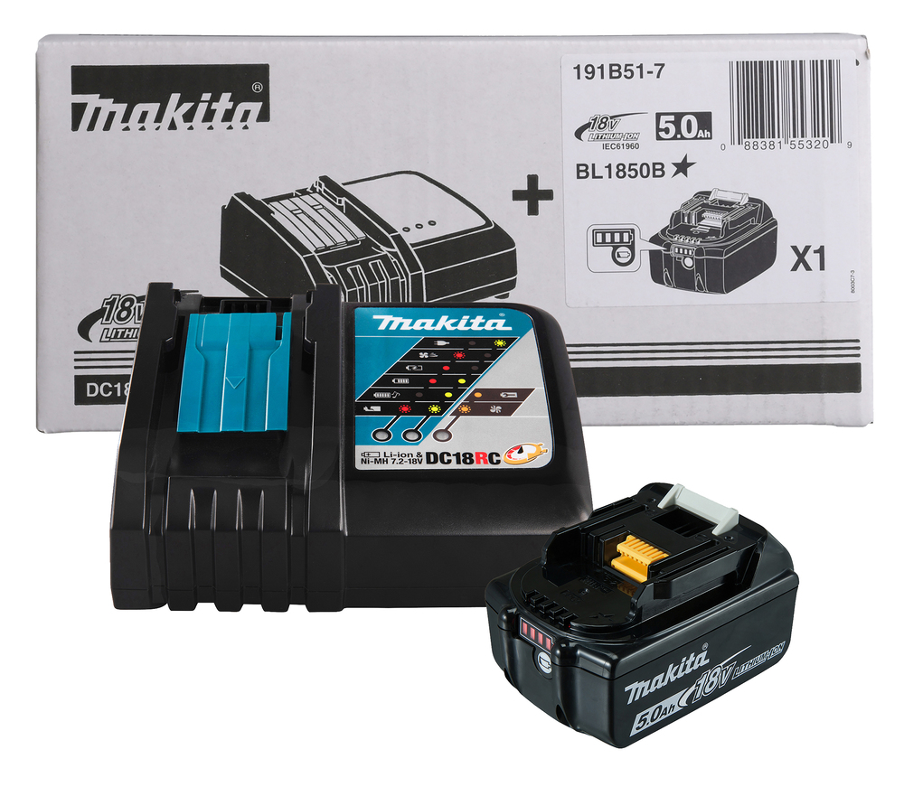 PowerPack Makita 191B51-7 LXT Latauslaite DC18RC, 1kpl akku BL1850B pahvilaatikossa