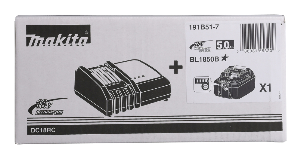 PowerPack Makita 191B51-7 LXT Latauslaite DC18RC, 1kpl akku BL1850B pahvilaatikossa