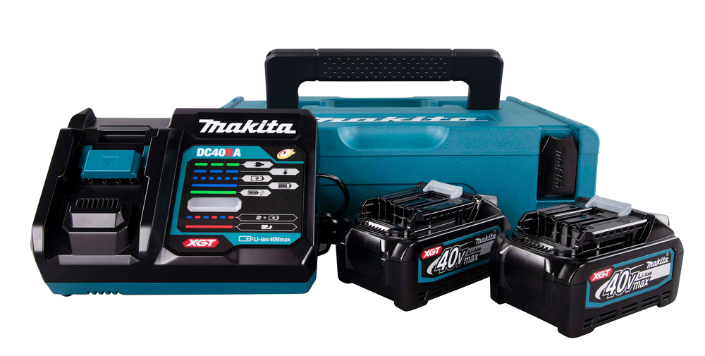 Powerpack XGT Makita 191J97-1 Latauslaite DC40RA, 2kpl BL4040 ja Makpac laukku 1