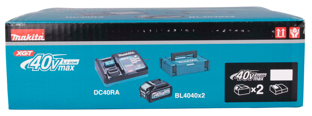 Powerpack XGT Makita 191J97-1 Latauslaite DC40RA, 2kpl BL4040 ja Makpac laukku 1