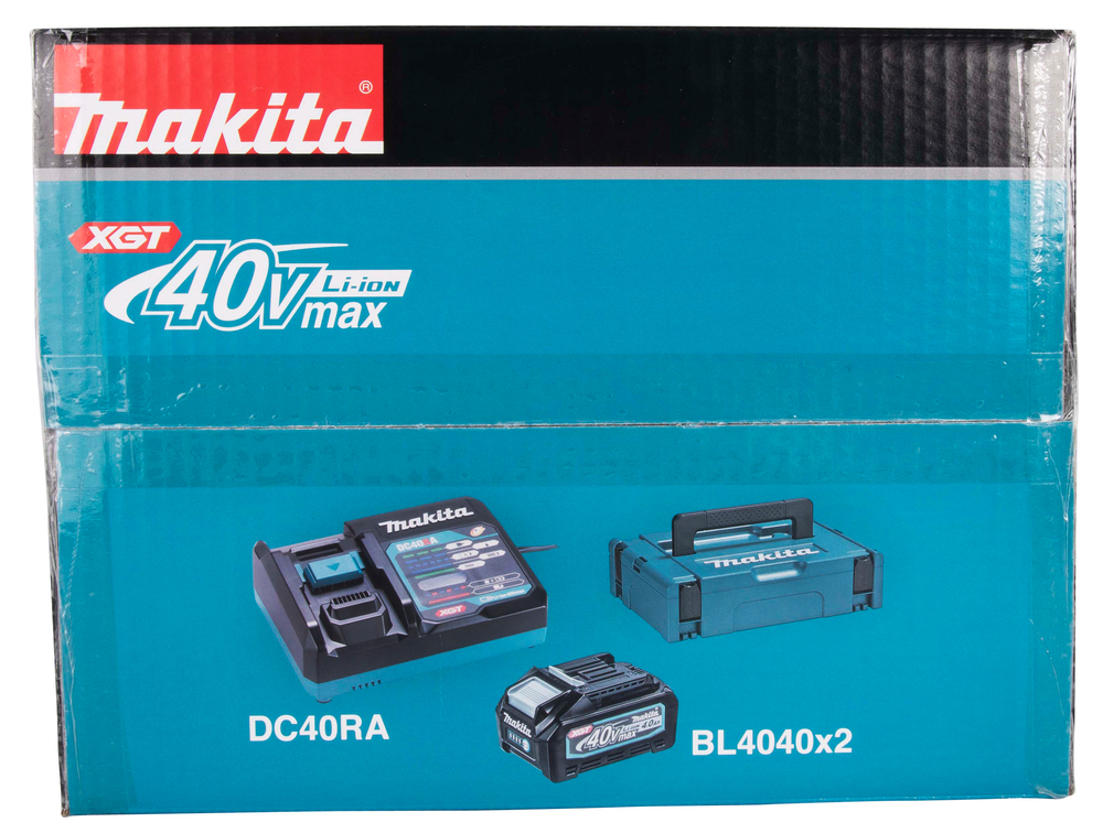 Powerpack XGT Makita 191J97-1 Latauslaite DC40RA, 2kpl BL4040 ja Makpac laukku 1