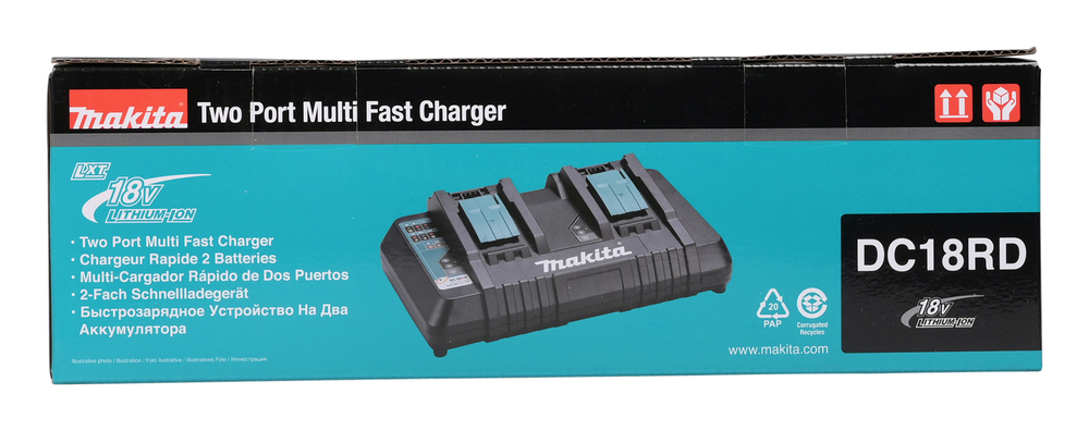 Latauslaite Makita DC18RD, LXT akuille, 2 akkua 15-45 min