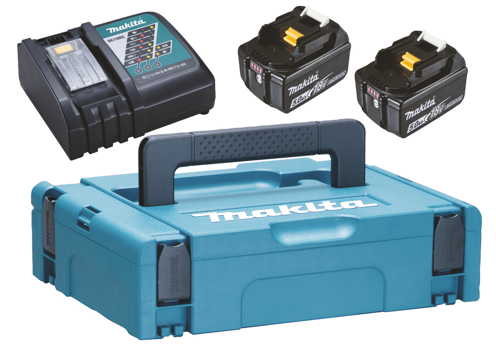 PowerPack LXT Makita 197624-2 Latauslaite DC18RC, 2kpl akku BL1850B ja Makpac laukku 1
