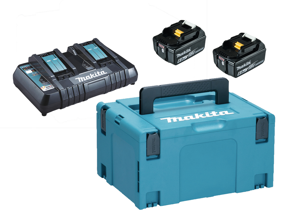 PowerPack LXT. Latauslaite DC18RD, 2kpl akku BL1860B ja Makpac laukku 3