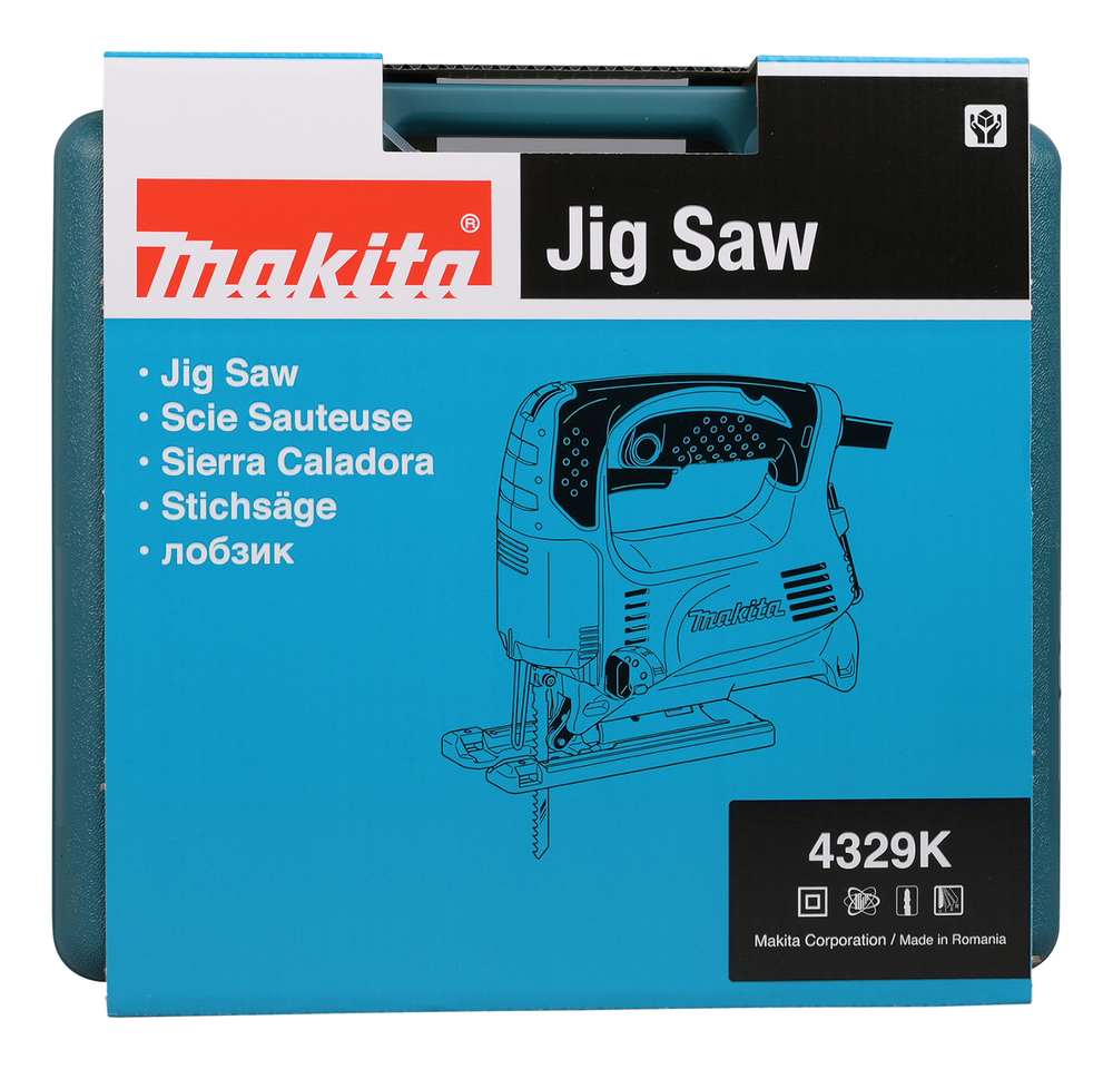 Makita 4329K Pistosaha 450W, 65mm, säädettävä, 3-as.heiluri, 1,9kg, laukku
