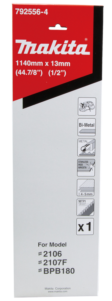 Vannesahanterä Makita 792556-4 Bi-Metal 13x0,5x1140 mm 4-5mm kova ja ruostumaton teräs, 1 kpl
