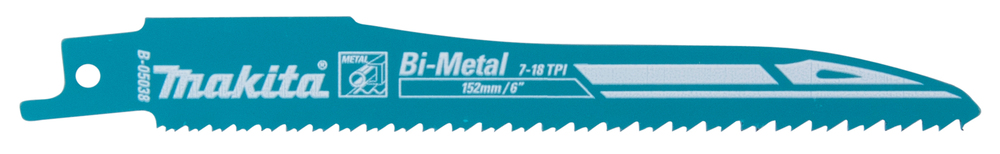 Hacksaw blade Makita B-05038-2 150x0,9mm BiM metal 1-8mm (7-18tpi), 2pcs, (SA123XF)