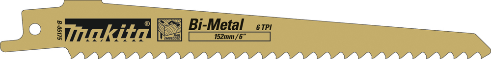 Wood saw blade 150x1.25mm BiM wood with nails (6tpi), 5 pcs, (S611DF)