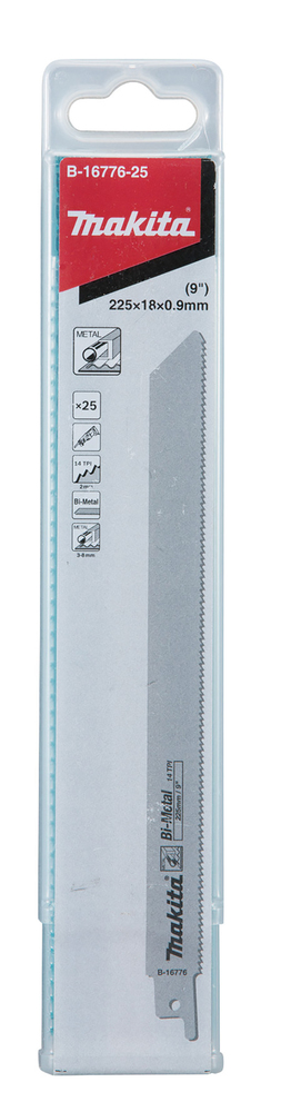 Hacksaw blade Makita B-16776-25 225x0,9mm BiM metal 3-8mm, (14tpi), 25pcs, (S1122BF)