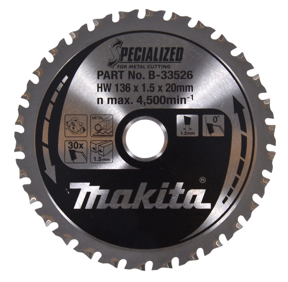 Circular saw blade Makita B-33526 136 x 20 x 1,5 mm, Z-30 for metal