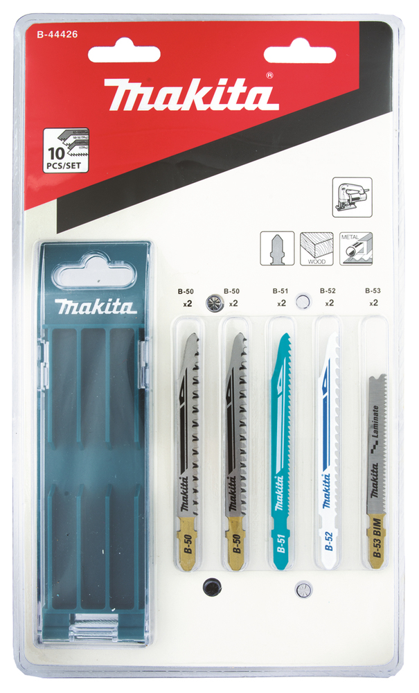 Jigsaw blade set Makita B-44426 10 pcs. Wood, metal and laminate