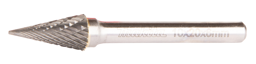Kovametalliviila B-52847 10x20mm, muoto M, ristihammastus teräkselle ja ruostumattomalle teräkselle, kara 6mm