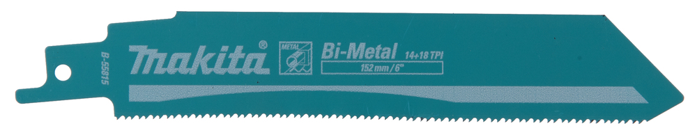 Hacksaw blade Makita B-55815 152x1,1mm, curved BiM metal 3-8mm, (14+18tpi), 5pcs, (S928BEF)