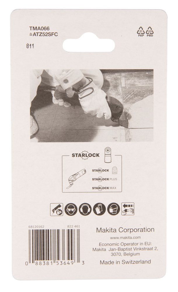Kaavin Makita B-64995 joustava, leveys 52mm, HCS, maalin ja silikonin poisto. TMA066, Starlock (ATZ52SFC)