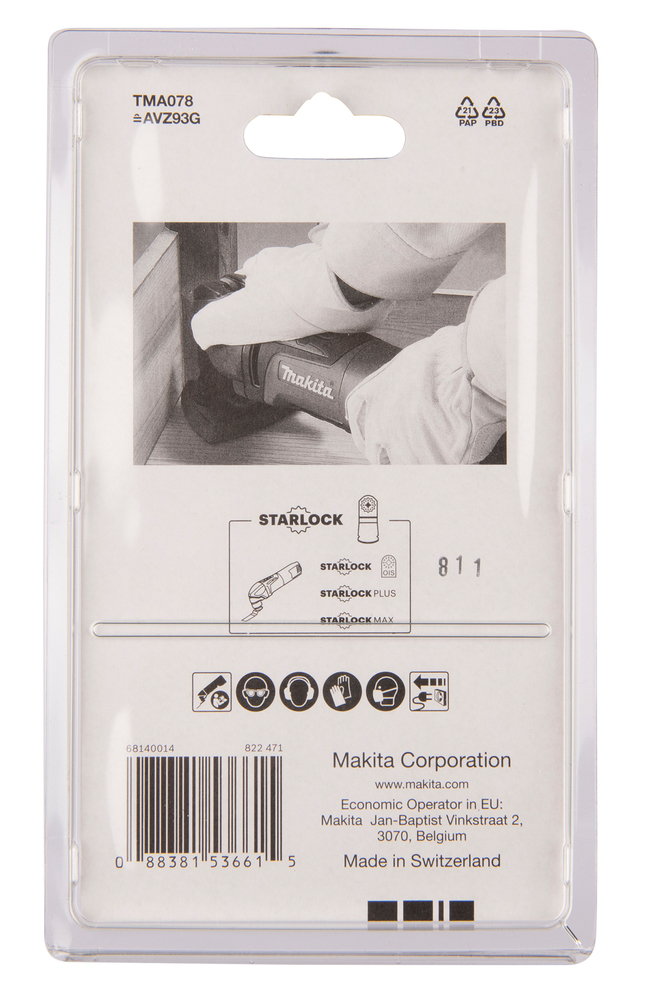 Hioma-alusta Makita B-65115 kolmiohiomapapereille 93mm, Starlock (AVZ93G)