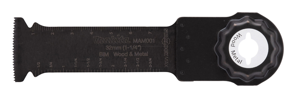 Sahanterä Makita B-66400 upotukseen Makita B-66400 leveys 32mm, BiM, naulaisen puun sahaus. MAM001, Starlock Max (MAIZ32APB)