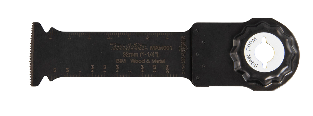 Makita B-66400 plunge-cut saw blade, width 32 mm, BiM, for cutting wood with nails. MAM001, Starlock Max (MAIZ32APB)