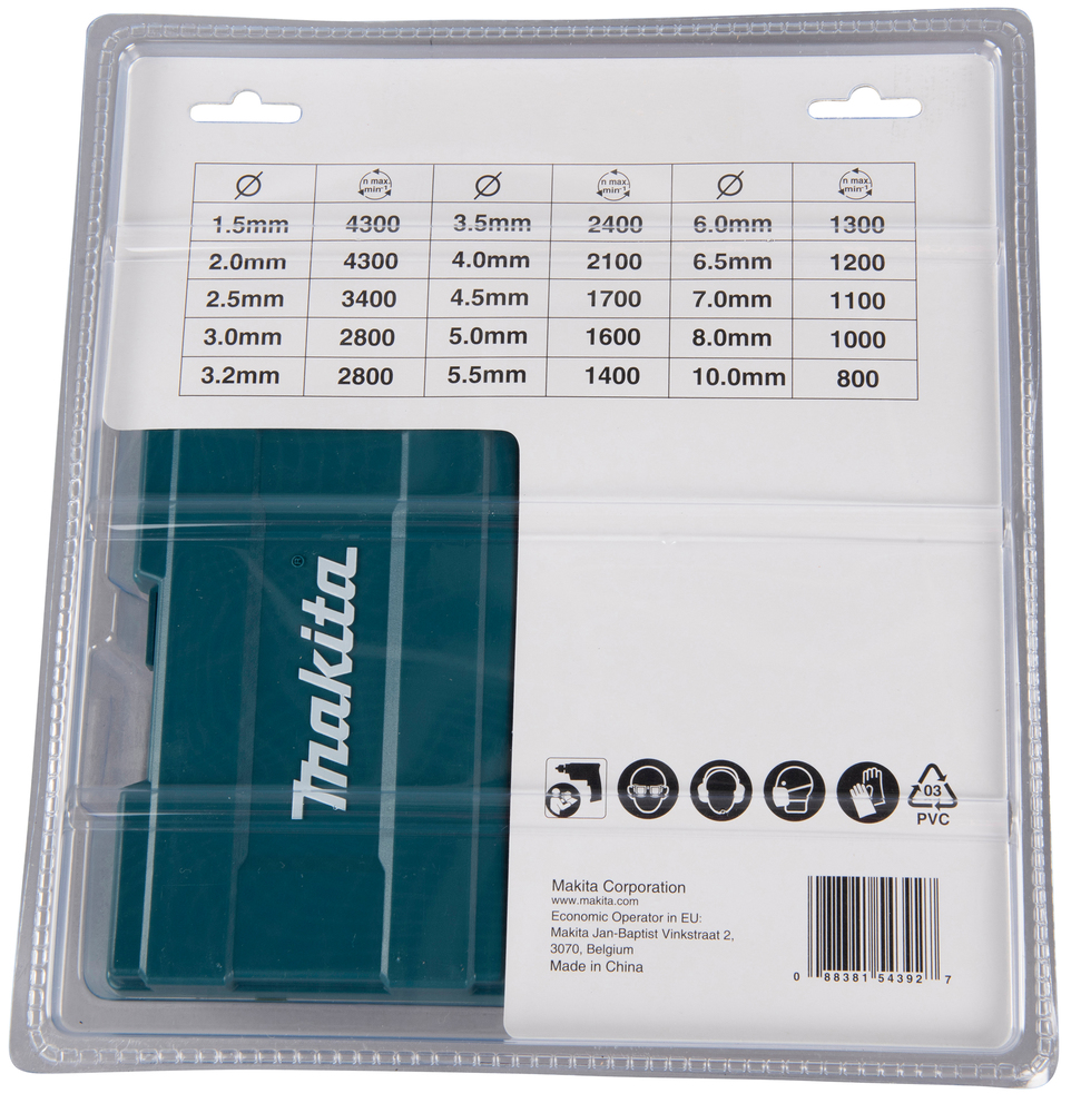 Metal drill bit set Makita B-67795 HSS-Tin 19-pieces, 1,5-10mm