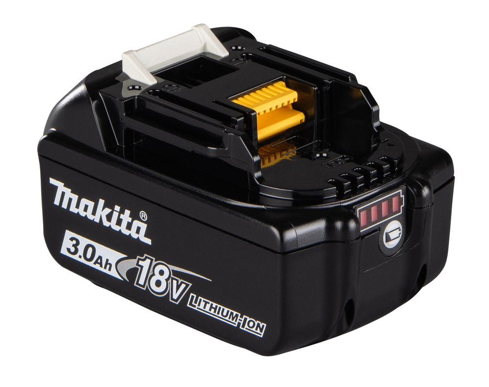 Akku BL1830B, 18V, 3,0 Ah, liukulukitus, kapasiteettinäyttö