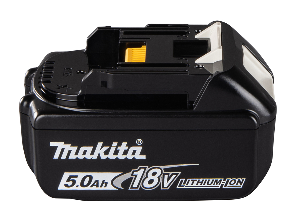 Akku Makita BL1850B, 18V, 5,0 Ah, Li-Ion, liukulukitus, kapasiteettinäyttö