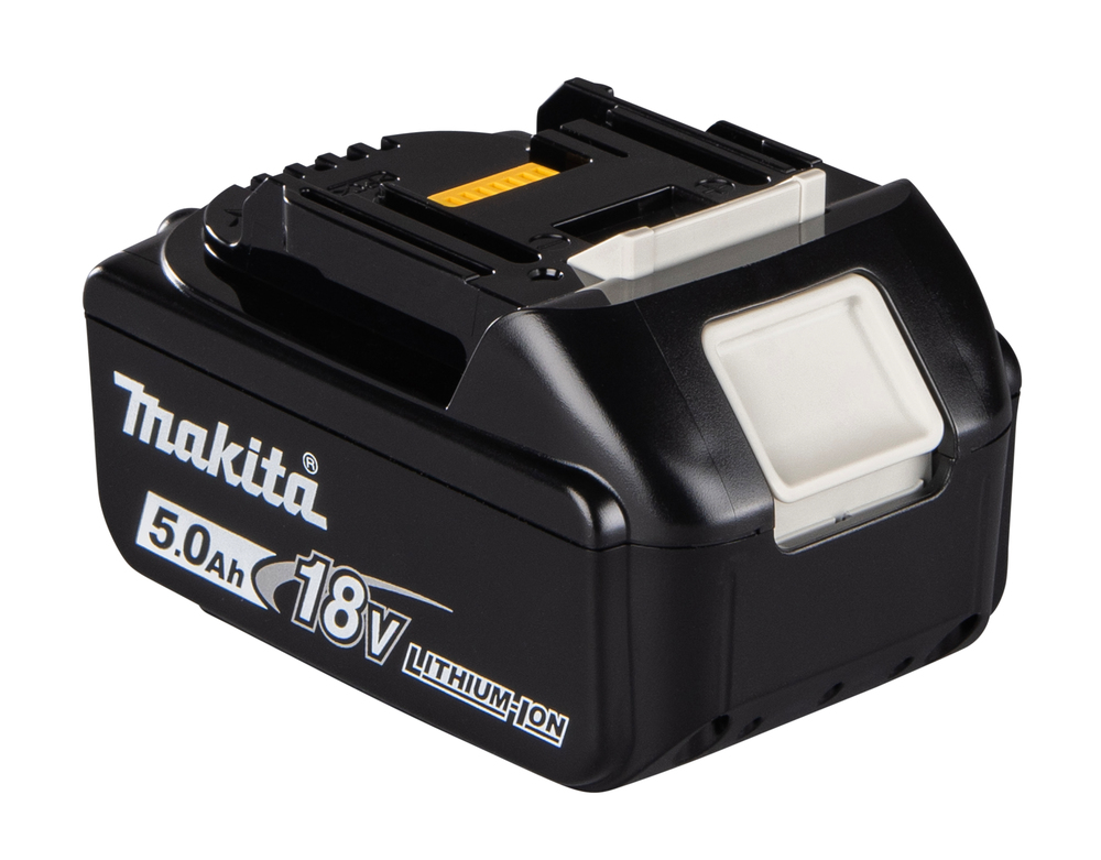 Akku Makita BL1850B, 18V, 5,0 Ah, Li-Ion, liukulukitus, kapasiteettinäyttö