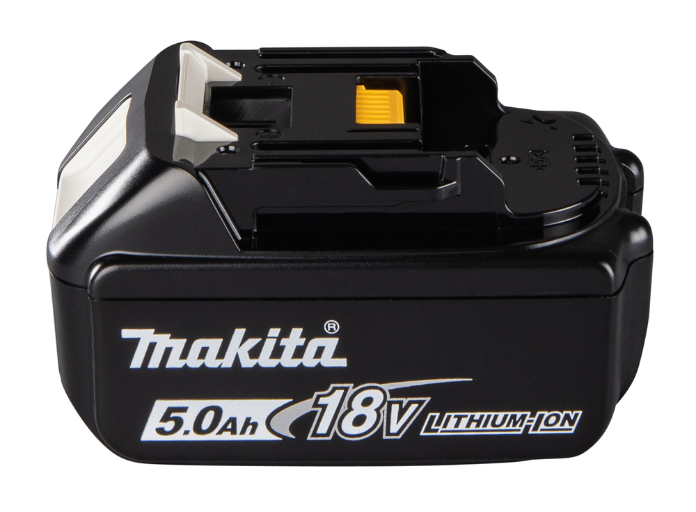 Akku Makita BL1850B, 18V, 5,0 Ah, Li-Ion, liukulukitus, kapasiteettinäyttö
