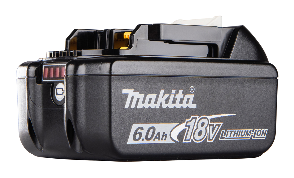 Akku Makita BL1860B-4, 18V, 6,0 Ah, Li-Ion, liukulukitus, kapasiteettinäyttö