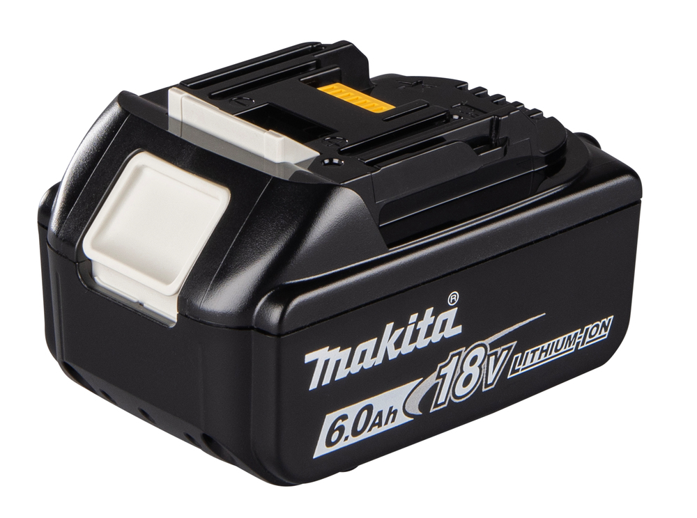 Akku Makita BL1860B-4, 18V, 6,0 Ah, Li-Ion, liukulukitus, kapasiteettinäyttö
