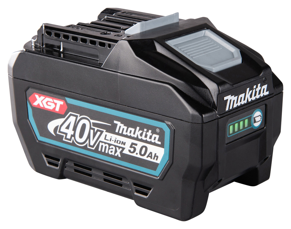 Akku Makita BL4050F, 40V XGT, 5,0Ah, kapasteettinäyttö. 180Wh