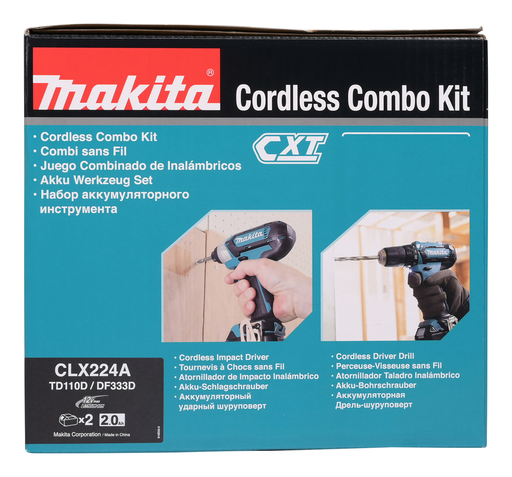Battery-powered power tool set Makita CLX224A CXT, TD110D and DF333D, 2x2,0Ah and charger