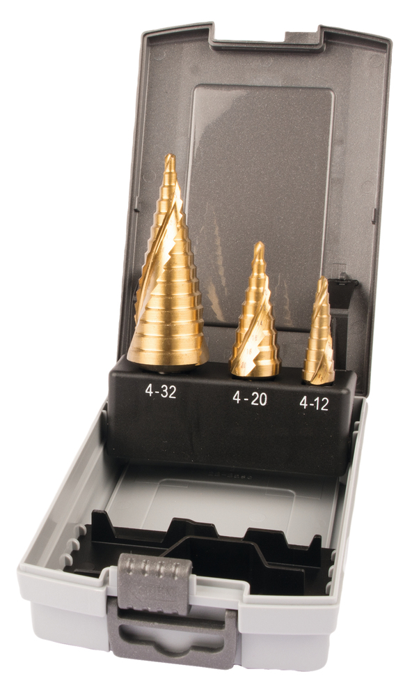Porrasporanteräsarja spiraali, Makita D-41872 Tin-pinnoite. 4-12mm, 4-20mm ja 4-32mm