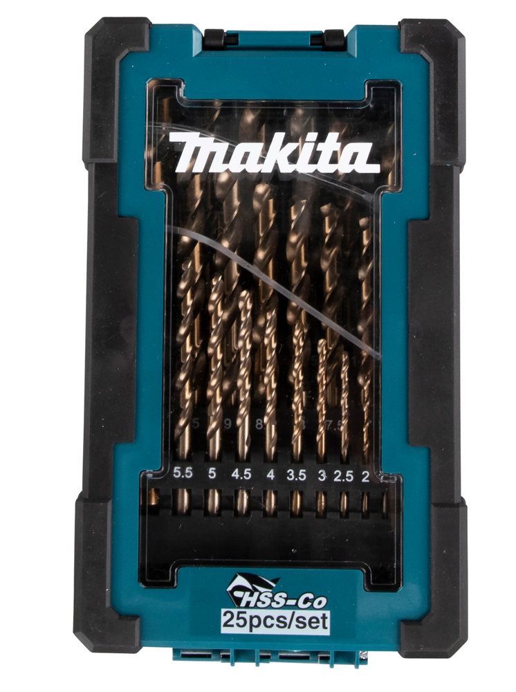 Metal drill bit set HSS-Cobalt 5%, 25 pieces, 1-13mm, 0,5mm pitch