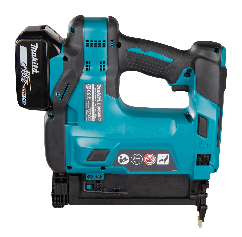 Viimeistelynaulain Makita DBN500ZJ 18V, naula 1,2x15-50mm, 18Ga. Runkoversio