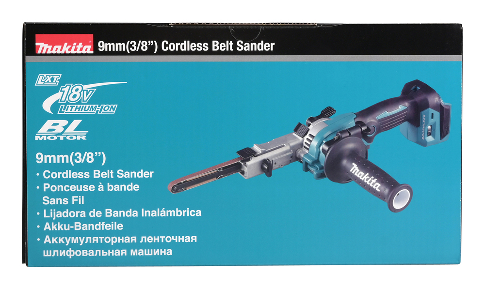 Belt sander Makita DBS180Z 18V brushless, 9x533mm, 300-1.700 m/min, 1,8kg. Without battery