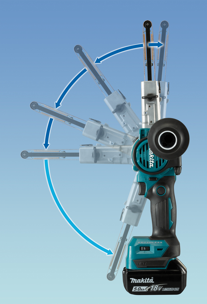 Belt sander Makita DBS180Z 18V brushless, 9x533mm, 300-1.700 m/min, 1,8kg. Without battery