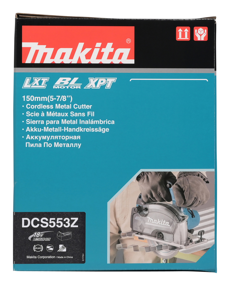 Pyörösaha Makita DCS553Z metalli, 18V, sah. 57,5mm, 150x20mm Z=32, lastunkeräys. Runkoversio