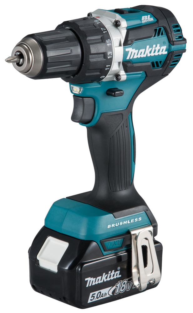 Porakone Makita DDF484RTJ 18V, 2x5,0Ah, hiiliharjaton, 54/30 Nm, 1,8kg