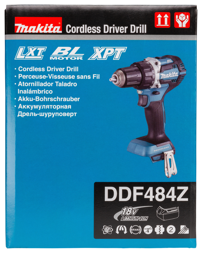 Porakone Makita Makita DDF484Z 18V, hiiliharjaton, 54-30 Nm, 1,8kg. Runkoversio