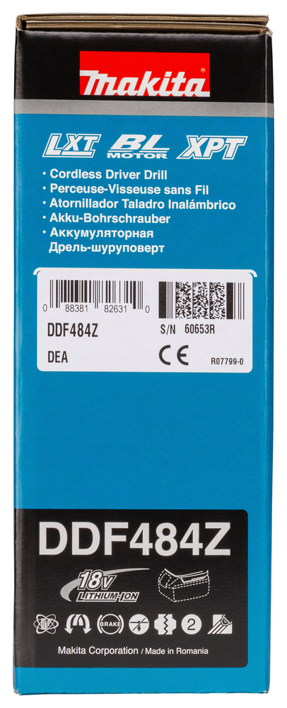 Porakone Makita Makita DDF484Z 18V, hiiliharjaton, 54-30 Nm, 1,8kg. Runkoversio
