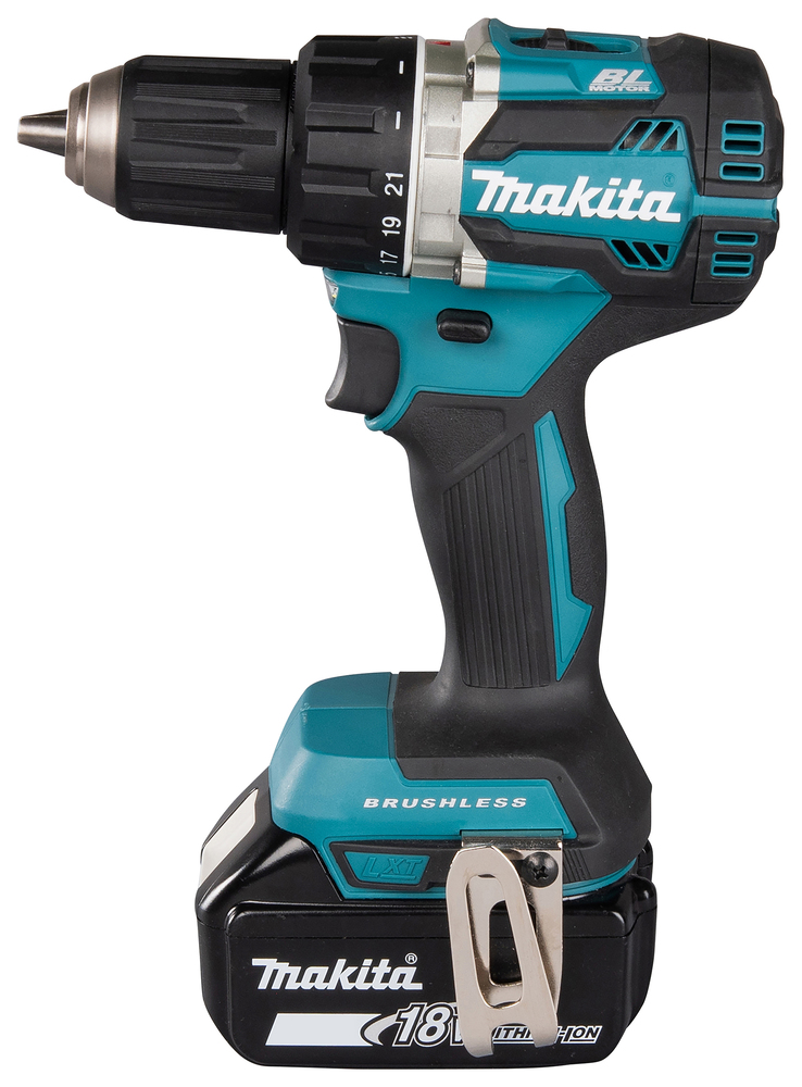 Porakone Makita DDF484RTJ 18V, 2x5,0Ah, hiiliharjaton, 54/30 Nm, 1,8kg