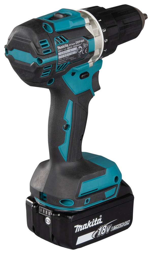 Porakone Makita DDF484RTJ 18V, 2x5,0Ah, hiiliharjaton, 54/30 Nm, 1,8kg