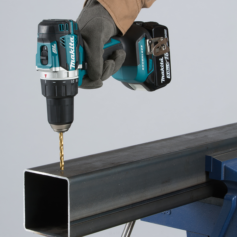 Porakone Makita DDF484RTJ 18V, 2x5,0Ah, hiiliharjaton, 54/30 Nm, 1,8kg