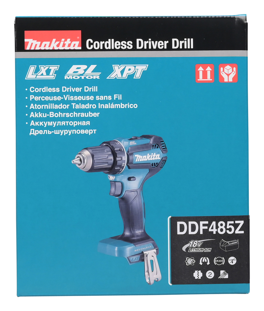 Porakone Makita DDF485Z 18V hiiliharjaton, 50/27 Nm, 1,7kg. Runkoversio