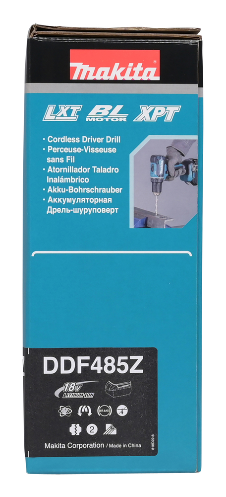 Porakone Makita DDF485Z 18V hiiliharjaton, 50/27 Nm, 1,7kg. Runkoversio
