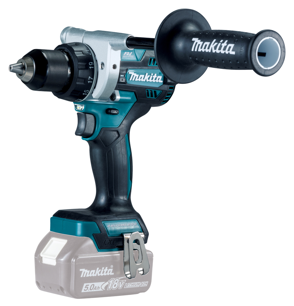 Porakone Makita DDF486Z 18V, hiiliharjaton, 130-65 Nm, 2,6kg, LED-valo. Runkoversio