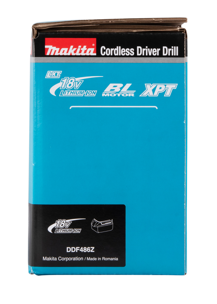 Porakone Makita DDF486Z 18V, hiiliharjaton, 130-65 Nm, 2,6kg, LED-valo. Runkoversio