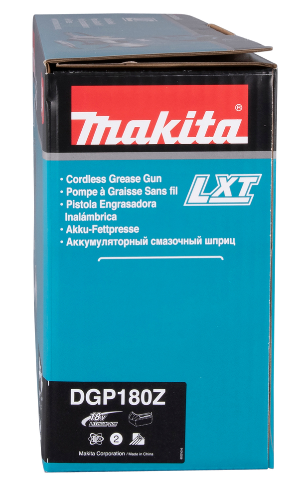 Grease gun Makita DGP180Z 18V. Maximum pressure 690 bar, flow rate 290ml/min, hose 120cm, shoulder strap. Body version