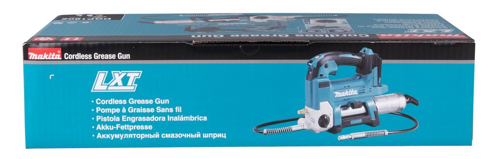 Grease gun Makita DGP180Z 18V. Maximum pressure 690 bar, flow rate 290ml/min, hose 120cm, shoulder strap. Body version
