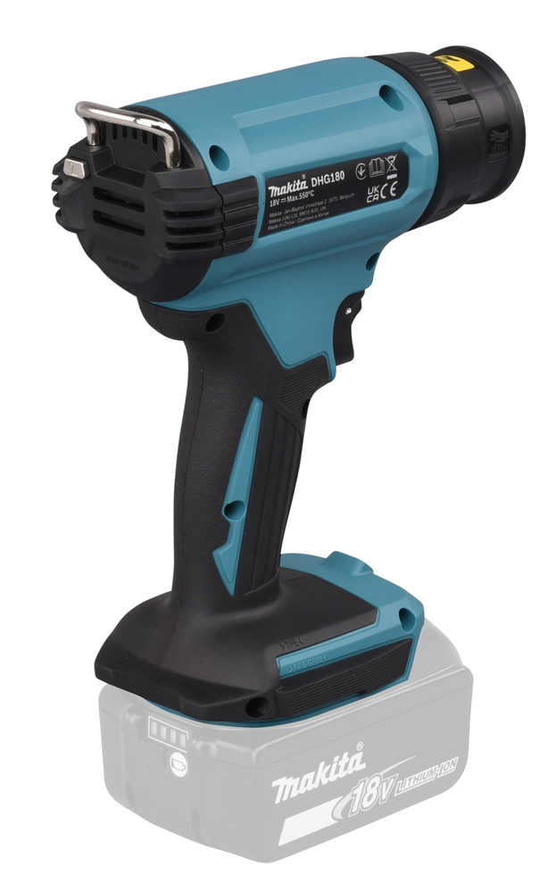 Kuumailmapuhallin Makita DHG180Z 18V, 550C°, 200l/min. Runkoversio